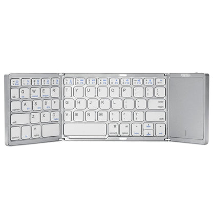 B089T Foldable Bluetooth Keyboard Rechargeable with Touchpad(Silver) by buy2fix