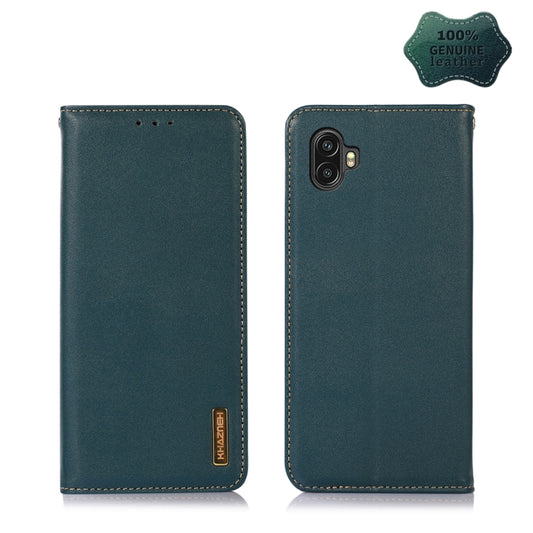 For Samsung Galaxy Xcover6 Pro KHAZNEH Nappa Top Layer Cowhide Leather Phone Case(Green) by buy2fix