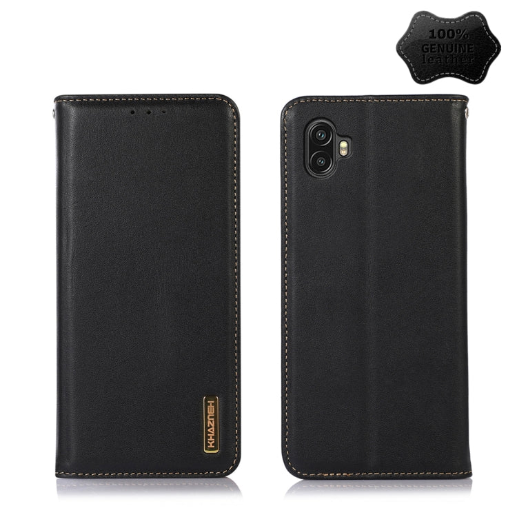 For Samsung Galaxy Xcover6 Pro KHAZNEH Nappa Top Layer Cowhide Leather Phone Case(Black) by buy2fix