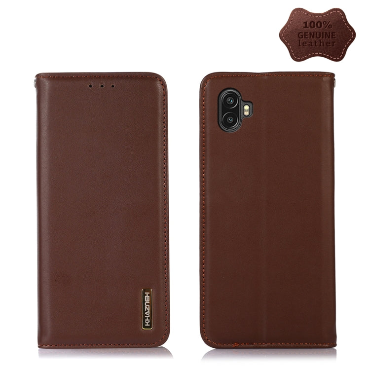 For Samsung Galaxy Xcover6 Pro KHAZNEH Nappa Top Layer Cowhide Leather Phone Case(Brown) by buy2fix