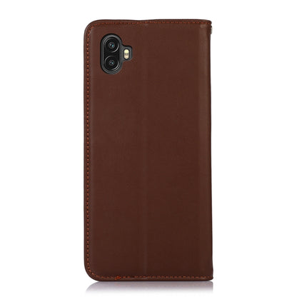 For Samsung Galaxy Xcover6 Pro KHAZNEH Nappa Top Layer Cowhide Leather Phone Case(Brown) by buy2fix