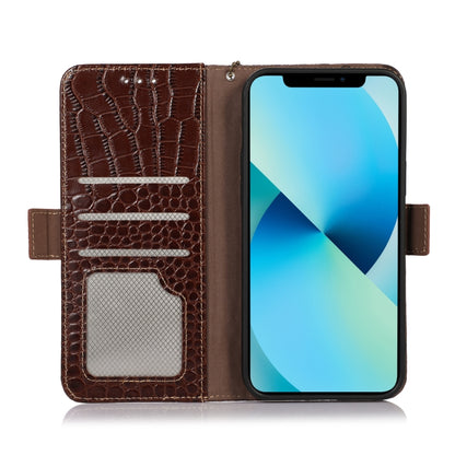 For Samsung Galaxy Xcover6 Pro Crocodile Top Layer Cowhide Leather Phone Case(Brown) by buy2fix