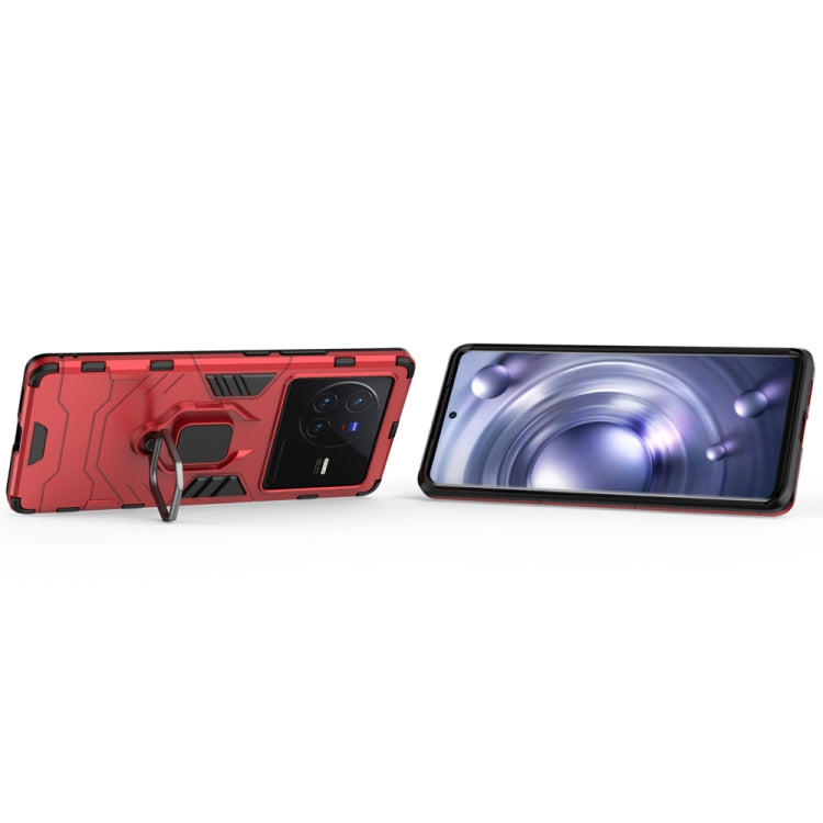 For vivo X80 5G PC + TPU Shockproof Protective Phone Case with Magnetic Ring Holder(Red) - vivo Cases by buy2fix | Online Shopping UK | buy2fix
