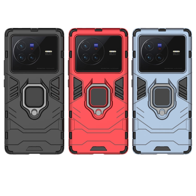 For vivo X80 5G PC + TPU Shockproof Protective Phone Case with Magnetic Ring Holder(Red) - vivo Cases by buy2fix | Online Shopping UK | buy2fix
