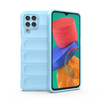 For Samsung Galaxy M33 5G Magic Shield TPU + Flannel Phone Case(Light Blue) by buy2fix