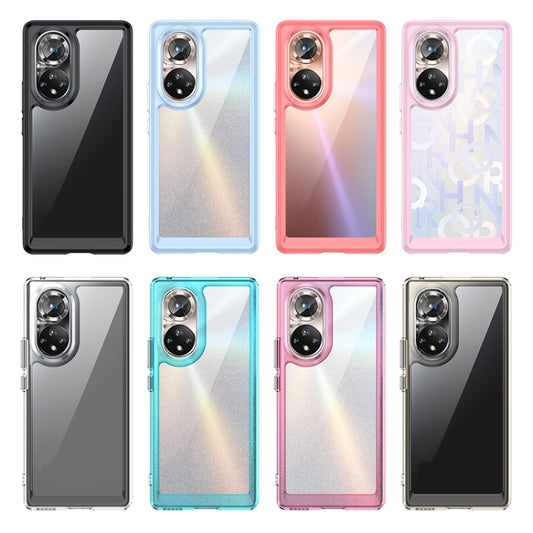For Honor 50 Pro Colorful Series Acrylic + TPU Phone Case(Black) - Honor Cases by buy2fix | Online Shopping UK | buy2fix