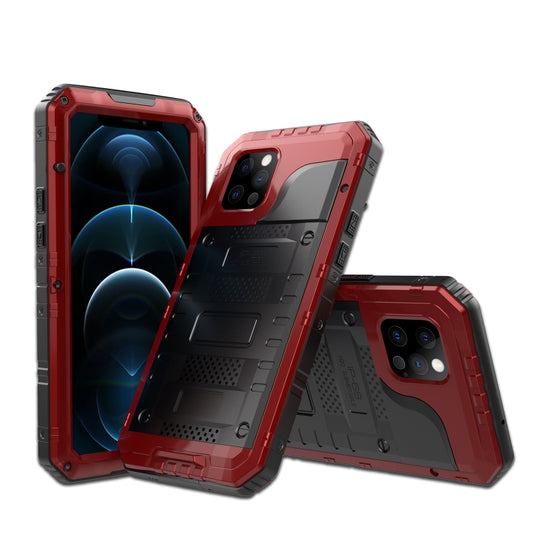 For iPhone 12 Pro Max Metal + Silicone Phone Case with Screen Protector(Red) - iPhone 12 Pro Max Cases by buy2fix | Online Shopping UK | buy2fix