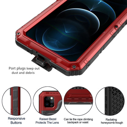 For iPhone 12 Pro Max Metal + Silicone Phone Case with Screen Protector(Red) - iPhone 12 Pro Max Cases by buy2fix | Online Shopping UK | buy2fix