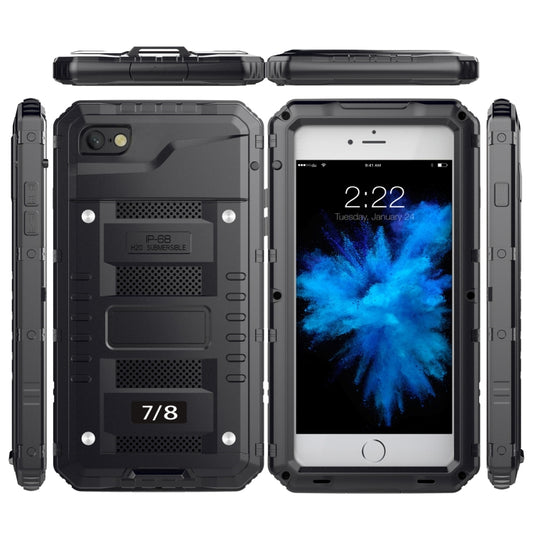For iPhone SE 2022 / SE 2020 / 8 / 7 Metal + Silicone Phone Case with Screen Protector(Black) - iPhone SE 2022 / 2020 / 8 / 7 Cases by buy2fix | Online Shopping UK | buy2fix