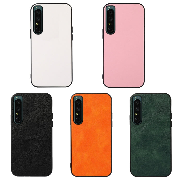 For Sony Xperia 1 IV Accurate Hole Two-color Litchi Texture PU Phone Case(Black) by buy2fix