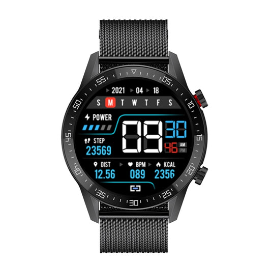 SK7Plus 1.28 inch IPS Screen Steel Strap Smart Watch, Support Bluetooth Call/Sleep Monitoring(Black) by buy2fix