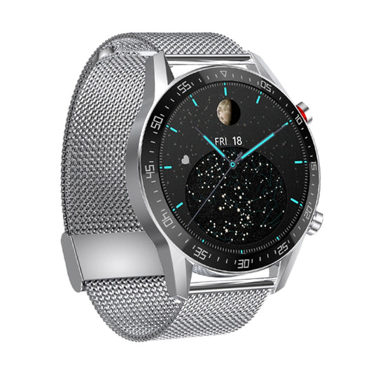 SK7Plus 1.28 inch IPS Screen Steel Strap Smart Watch, Support Bluetooth Call/Sleep Monitoring(Silver) by buy2fix