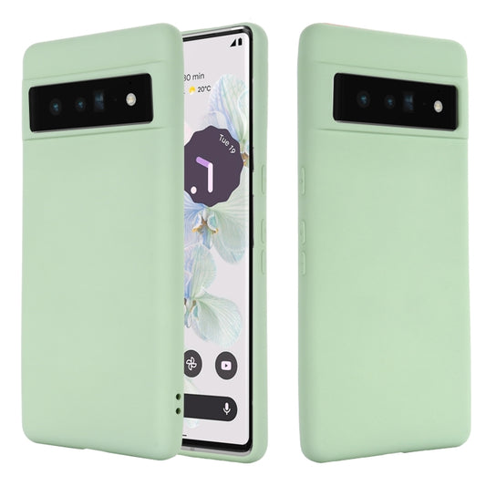 For Google Pixel 7 Pure Color Liquid Silicone Shockproof Phone Case(Green) - Google Cases by buy2fix | Online Shopping UK | buy2fix