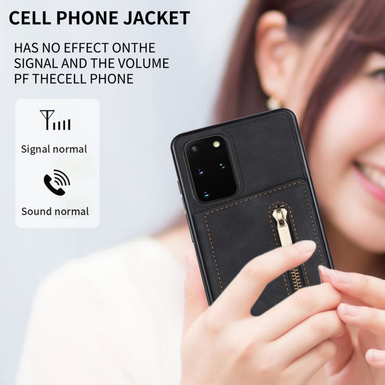 For Samsung Galaxy S20 FE Zipper Card Holder Phone Case(Black) by buy2fix