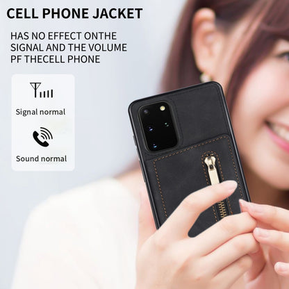 For Samsung Galaxy S20 FE Zipper Card Holder Phone Case(Black) by buy2fix