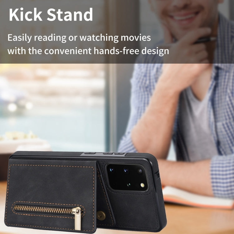 For Samsung Galaxy S20 FE Zipper Card Holder Phone Case(Black) by buy2fix