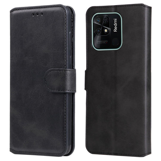 For Xiaomi Redmi 10C 4G Classic Calf Texture Flip Leather Phone Case(Black)