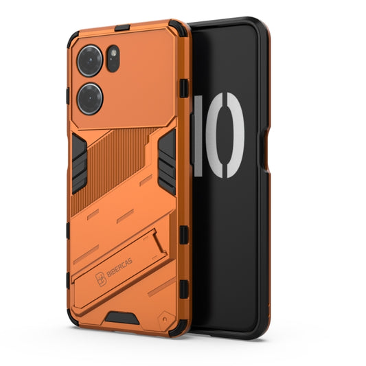 For OPPO K10 5G China Punk Armor 2 in 1 PC + TPU Shockproof Phone Case with Invisible Holder(Orange) by buy2fix