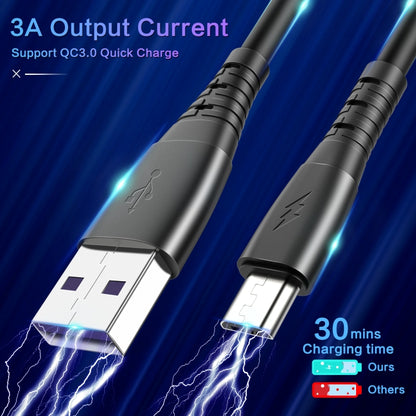 3A Micro USB Spring Charging Data Cable(Black) - Micro USB Cable by buy2fix | Online Shopping UK | buy2fix