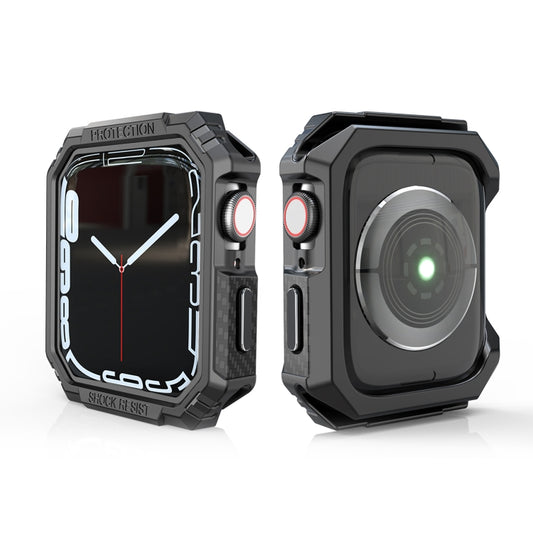 Carbon Fiber Contrast Color Protective Case For Apple Watch Series 6 & SE & 5 & 4 40mm(Pewter) by buy2fix