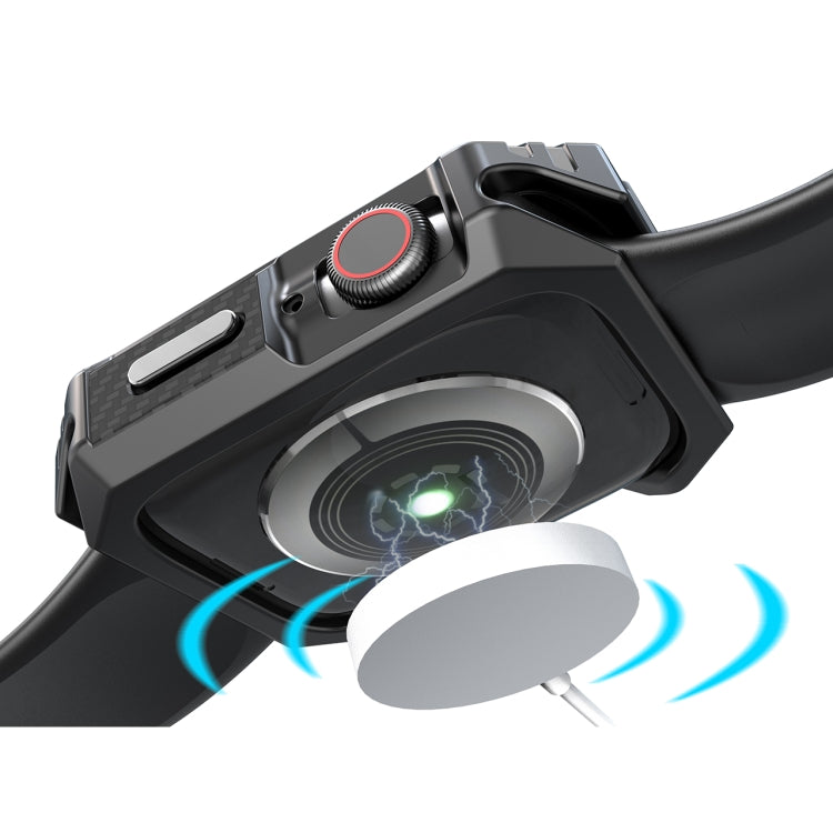 Carbon Fiber Contrast Color Protective Case For Apple Watch Series 6 & SE & 5 & 4 40mm(Pewter) by buy2fix