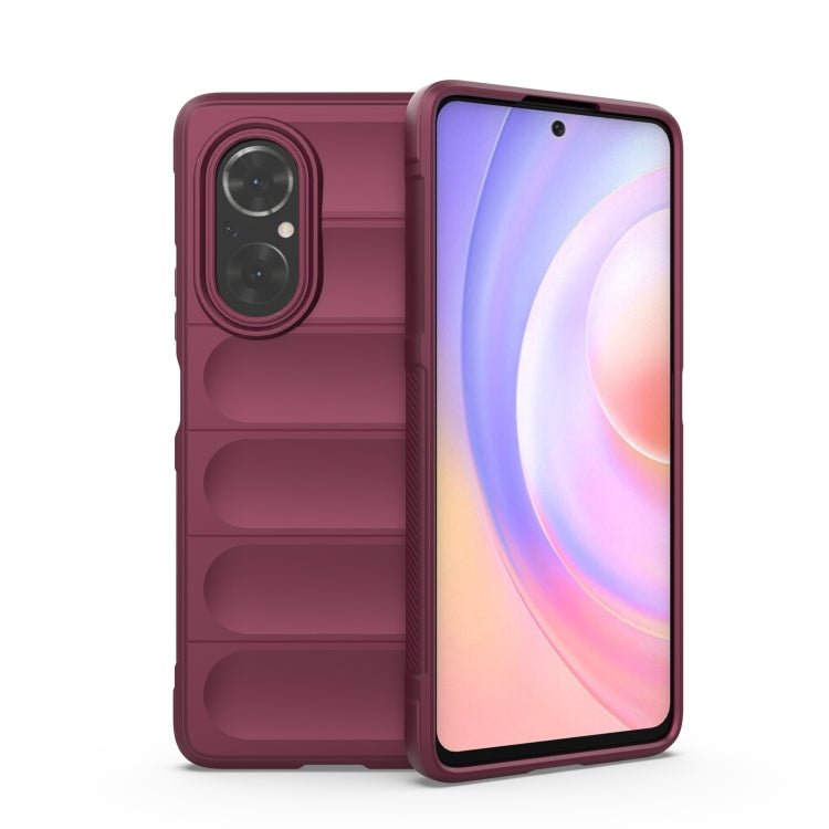 For Huawei Nova 9 SE/Honor 50 SE Magic Shield TPU + Flannel Phone Case(Wine Red) - Huawei Cases by buy2fix | Online Shopping UK | buy2fix