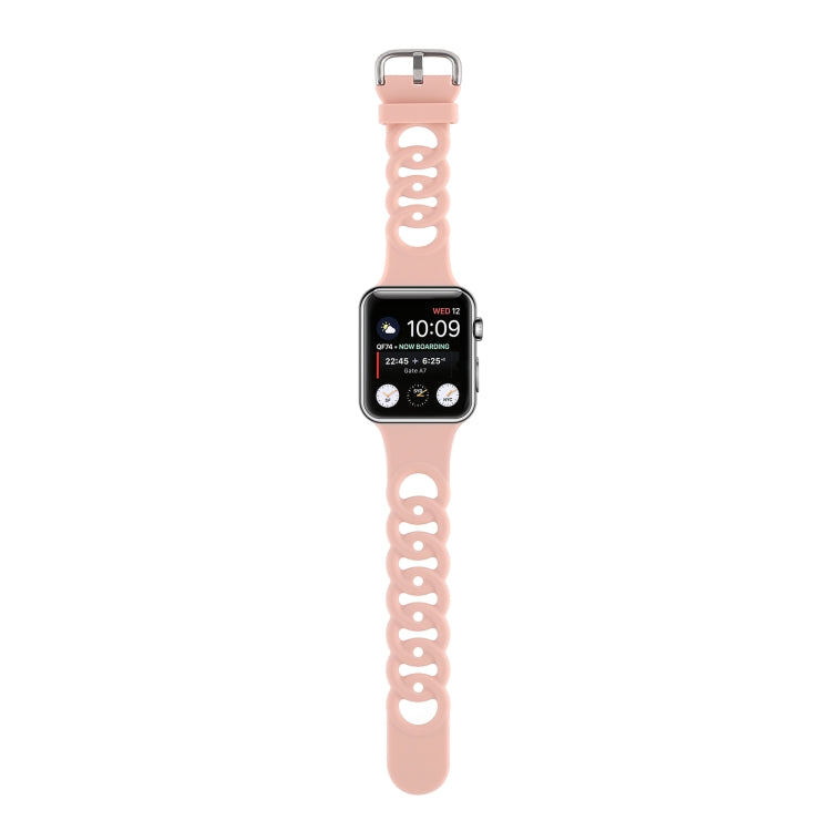 Hollow Silicone Watch Band For Apple Watch Ultra 49mm&Watch Ultra 2 49mm / Series 9&8&7 45mm / SE 3&SE 2&6&SE&5&4 44mm / 3&2&1 42mm(Pink) by buy2fix