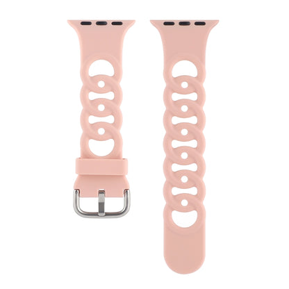 Hollow Silicone Watch Band For Apple Watch Ultra 49mm&Watch Ultra 2 49mm / Series 9&8&7 45mm / SE 3&SE 2&6&SE&5&4 44mm / 3&2&1 42mm(Pink) by buy2fix