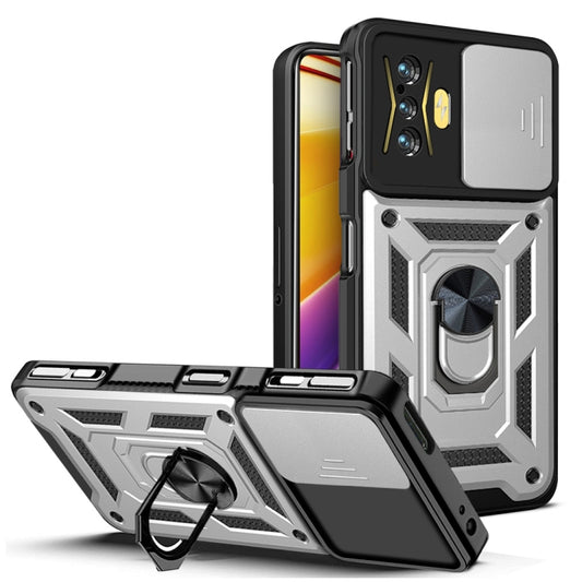 For Xiaomi Poco F4 GT / Redmi K50 Gaming Sliding Camera Cover Design TPU+PC Phone Case(Silver) - Xiaomi Cases by buy2fix | Online Shopping UK | buy2fix