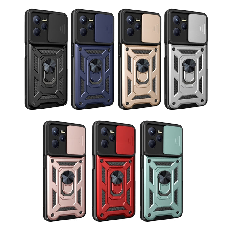 For OPPO Realme C35 Sliding Camera Cover Design TPU+PC Phone Case(Rose Gold) - Realme Cases by buy2fix | Online Shopping UK | buy2fix