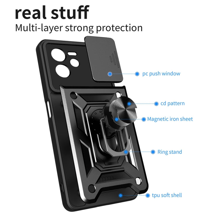 For OPPO Realme C35 Sliding Camera Cover Design TPU+PC Phone Case(Rose Gold) - Realme Cases by buy2fix | Online Shopping UK | buy2fix