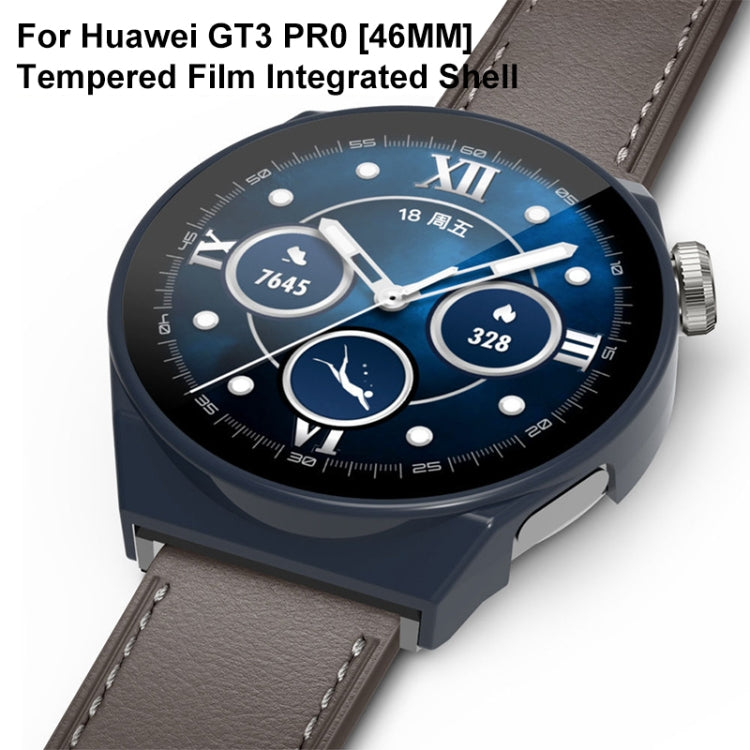 For Huawei Watch GT 3 Pro 46mm PC + Tempered Glass Watch Case(Black) by buy2fix