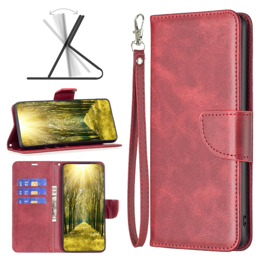 For Motorola Moto E32 4G / Moto E32s Lambskin Texture Pure Color Leather Phone Case(Red) - Motorola Cases by buy2fix | Online Shopping UK | buy2fix