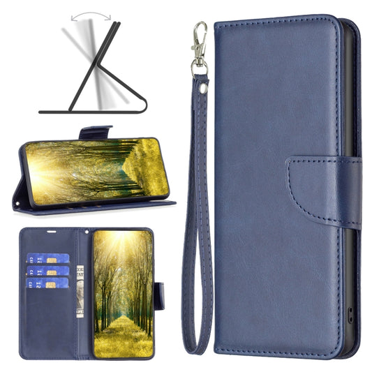 For Motorola Moto E32 4G / Moto E32s Lambskin Texture Pure Color Leather Phone Case(Blue) - Motorola Cases by buy2fix | Online Shopping UK | buy2fix