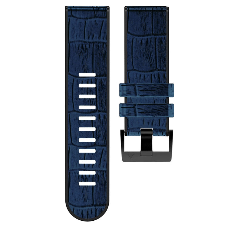 For Garmin Fenix 7X / 6X / 5X Crocodile Texture Silicone Leather Watch Band(Blue) by buy2fix