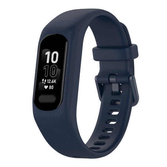 For Garmin Smart 5 Solid Color Silicone Watch Band(Navy Blue) - Watch Bands by buy2fix | Online Shopping UK | buy2fix