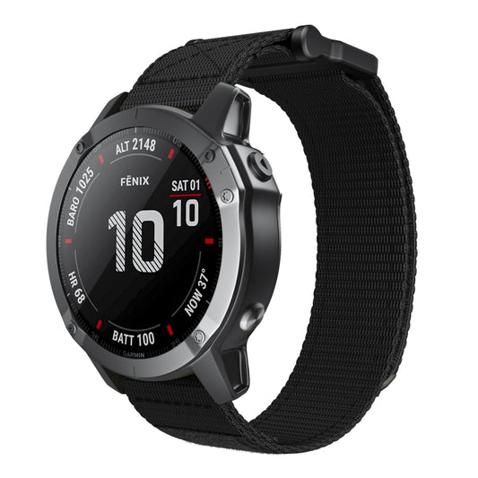 22mm Hook And Loop Fastener Nylon Watch Band(Black) - Watch Bands by buy2fix | Online Shopping UK | buy2fix