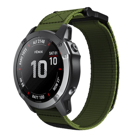 22mm Hook And Loop Fastener Nylon Watch Band(Green) - Watch Bands by buy2fix | Online Shopping UK | buy2fix