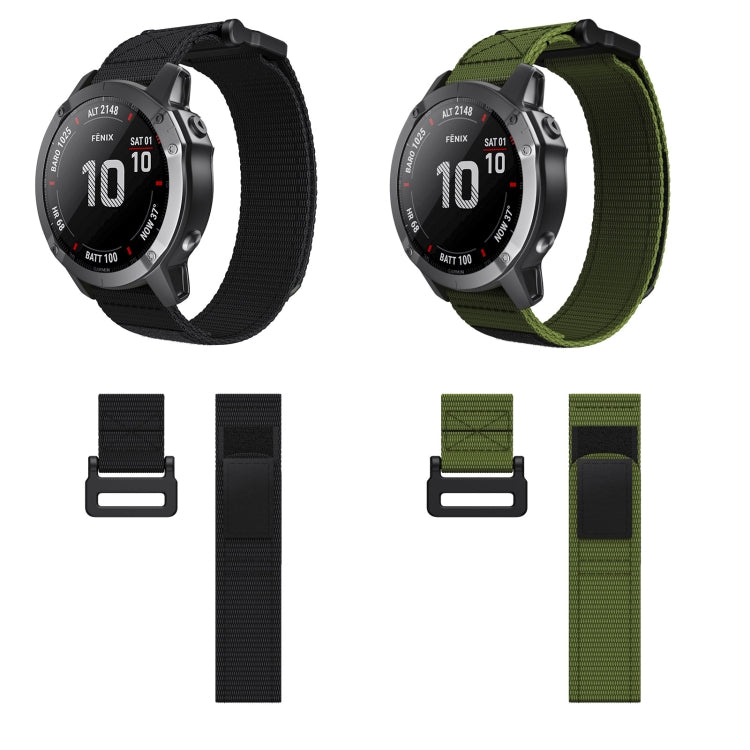 22mm Hook And Loop Fastener Nylon Watch Band(Green) - Watch Bands by buy2fix | Online Shopping UK | buy2fix