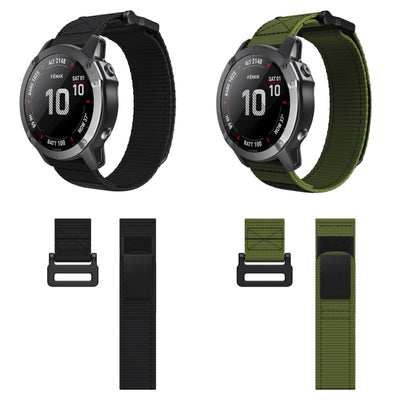 22mm Hook And Loop Fastener Nylon Watch Band(Green) - Watch Bands by buy2fix | Online Shopping UK | buy2fix