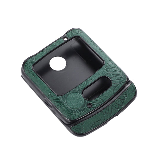 For Motorola Razr 5G Sunflower Pattern PU+TPU+PC Shockproof Phone Case(Green) - Motorola Cases by buy2fix | Online Shopping UK | buy2fix