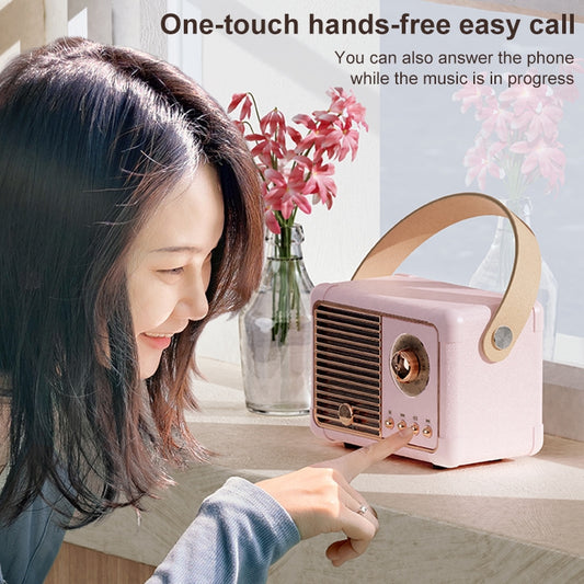 HM11 PLUS Portable HIFI Mini Retro Wireless Bluetooth Speaker(Light Yellow) - Mini Speaker by buy2fix | Online Shopping UK | buy2fix