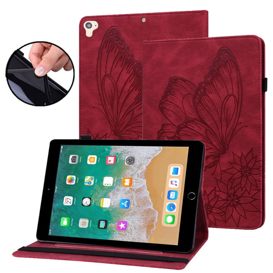 Big Butterfly Embossed Smart Leather Tablet Case For iPad Air 2 / 9.7 2018&2017(Red) - iPad 9.7 (2018) & (2017) Cases by buy2fix | Online Shopping UK | buy2fix