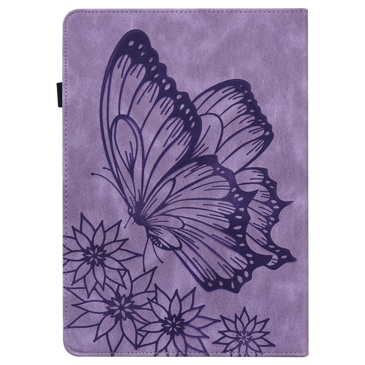 For Amazon Kindle Paperwhite 4 / 3 / 2 / 1 Big Butterfly Embossed Smart Leather Tablet Case(Purple) - Amazon by buy2fix | Online Shopping UK | buy2fix