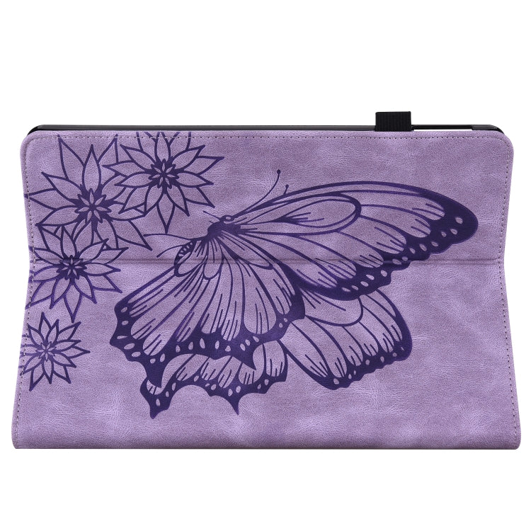 For Amazon Kindle Paperwhite 4 / 3 / 2 / 1 Big Butterfly Embossed Smart Leather Tablet Case(Purple) - Amazon by buy2fix | Online Shopping UK | buy2fix