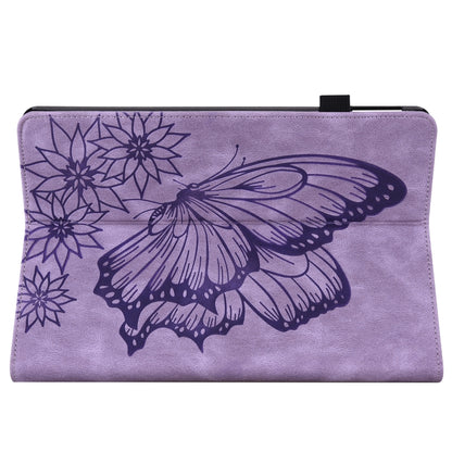 For Amazon Kindle Paperwhite 4 / 3 / 2 / 1 Big Butterfly Embossed Smart Leather Tablet Case(Purple) - Amazon by buy2fix | Online Shopping UK | buy2fix