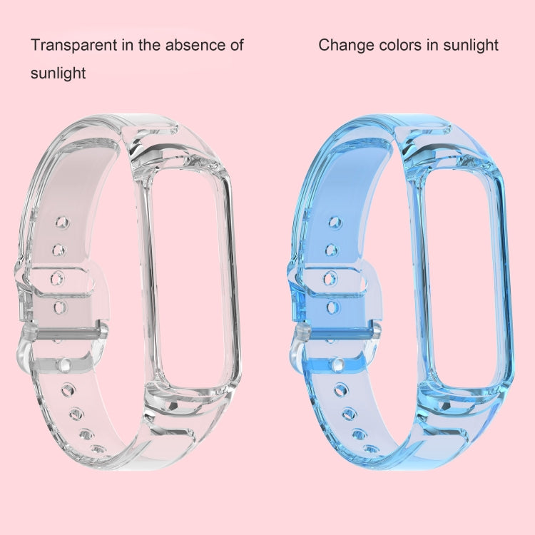 For Samsung Galaxy Fit 2 SM-R220 Discoloration in Light TPU Watch Band(Blue) - Watch Bands by buy2fix | Online Shopping UK | buy2fix