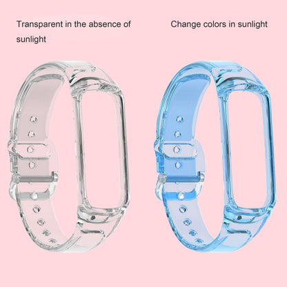 For Samsung Galaxy Fit 2 SM-R220 Discoloration in Light TPU Watch Band(Blue) - Watch Bands by buy2fix | Online Shopping UK | buy2fix