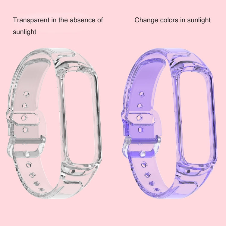 For Samsung Galaxy Fit 2 SM-R220 Discoloration in Light TPU Watch Band(Purple) - Watch Bands by buy2fix | Online Shopping UK | buy2fix