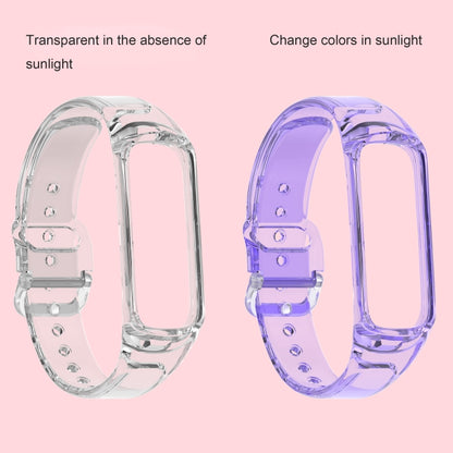 For Samsung Galaxy Fit 2 SM-R220 Discoloration in Light TPU Watch Band(Purple) - Watch Bands by buy2fix | Online Shopping UK | buy2fix